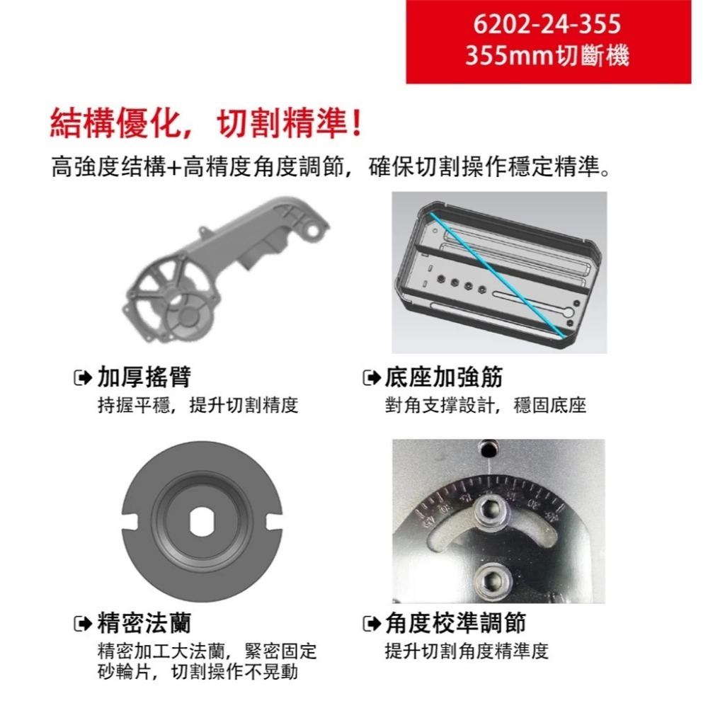 大有 6202 切斷機 14吋 切台 砂輪片 H鋼切斷 切鋼筋 2400瓦大功率-細節圖5