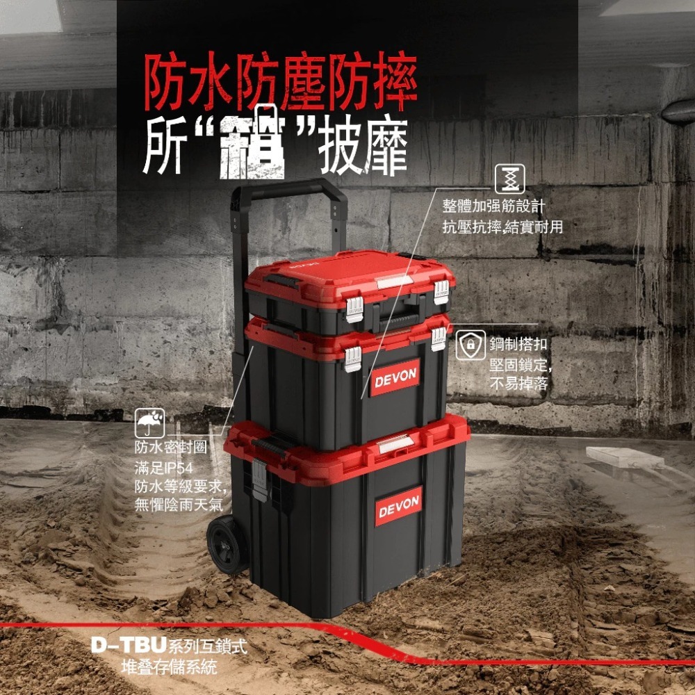大有DEVON 超值三合一拉桿工具箱套組 拉桿工具箱 工具箱車 工具箱推車 大有工具-細節圖3
