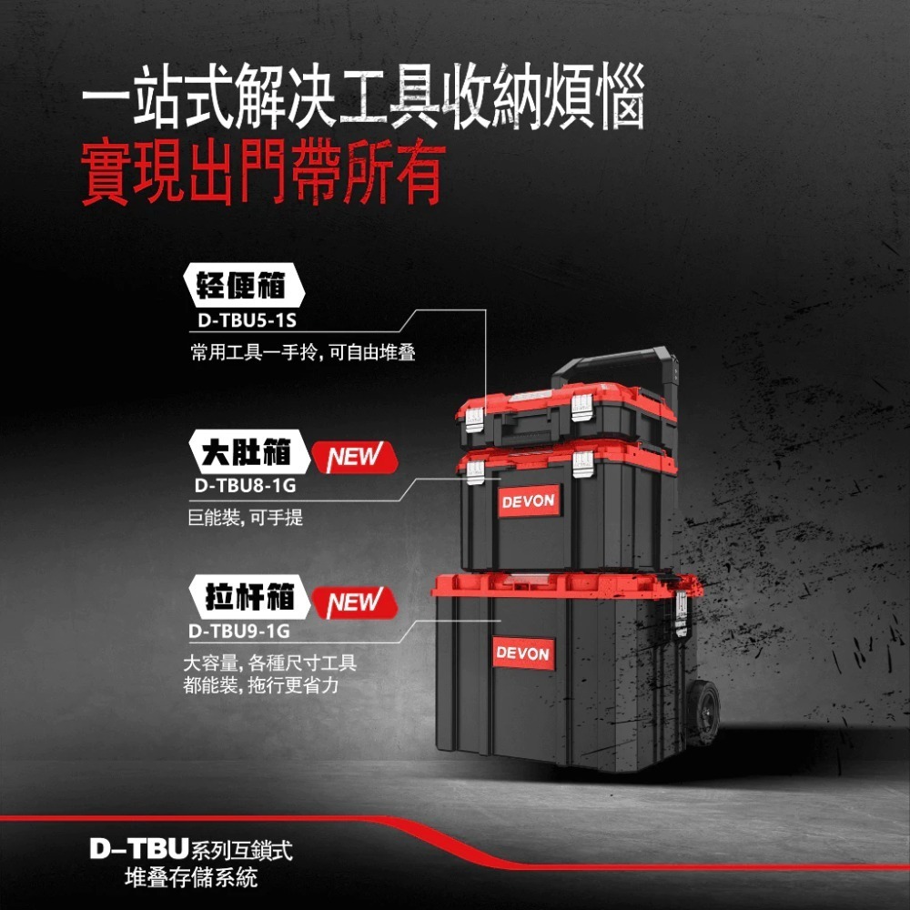 大有DEVON 超值三合一拉桿工具箱套組 拉桿工具箱 工具箱車 工具箱推車 大有工具-規格圖8