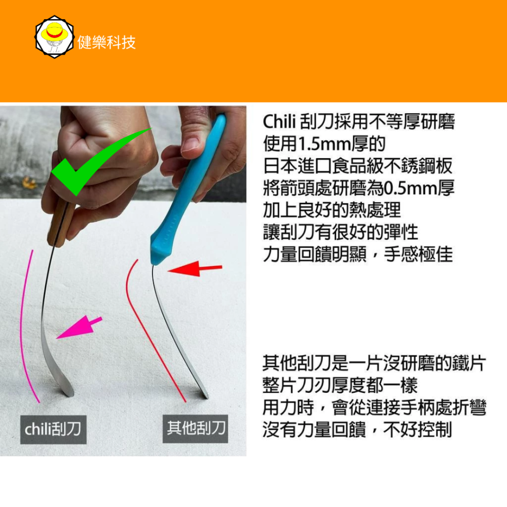 台灣製CHILI 多功能彈性刮抹刀，木柄不鏽鋼抹刀蛋糕抹刀奶油抹刀矽利康刮刀抹刀烘焙抹刀蛋糕脫模刀白鐵膏刀批刀藥膏刀-細節圖2