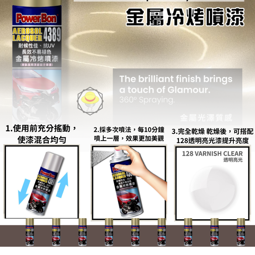 費 PowerBon 4389 金屬冷烤噴漆（全色系）防鏽噴漆 鐵樂士 現貨 防鏽噴漆 烤漆 噴漆-細節圖5