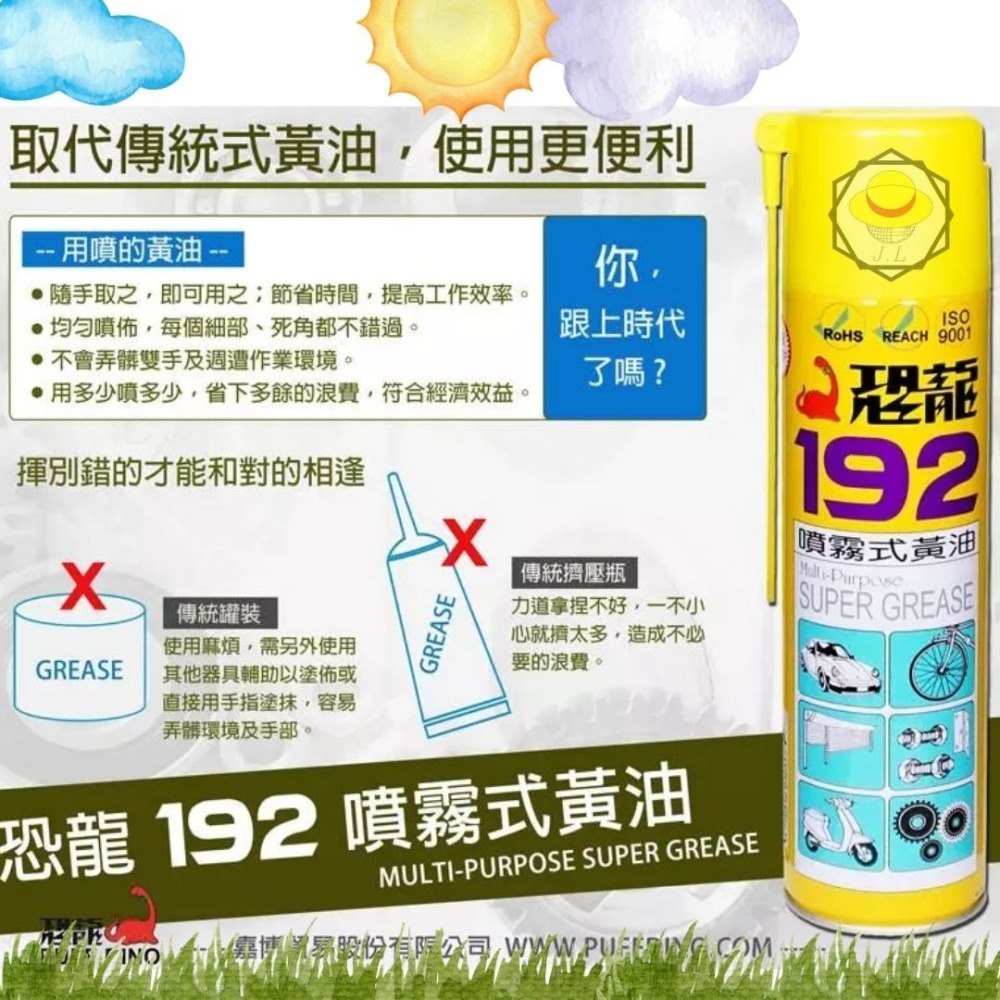現貨 恐龍191 192 金屬保護油 去污防鏽油 噴霧式黃油 420ML 高效潤滑油 金屬保護 100ml-細節圖3