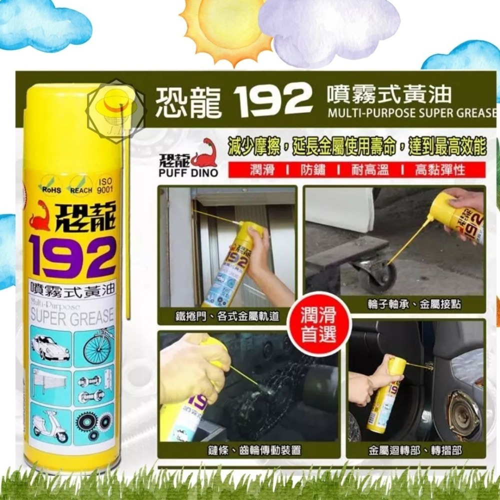 現貨 恐龍191 192 金屬保護油 去污防鏽油 噴霧式黃油 420ML 高效潤滑油 金屬保護 100ml-細節圖2