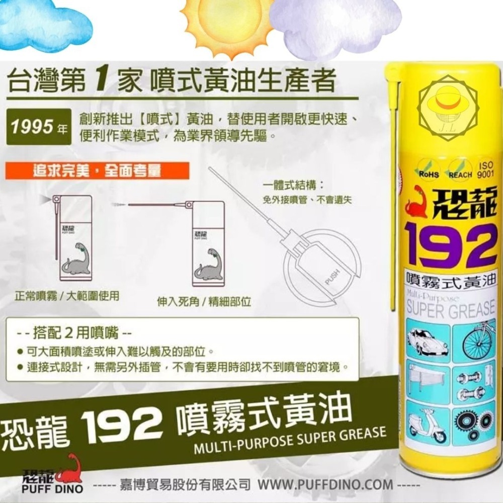 現貨 恐龍191 192 金屬保護油 去污防鏽油 噴霧式黃油 420ML 高效潤滑油 金屬保護 100ml-細節圖4