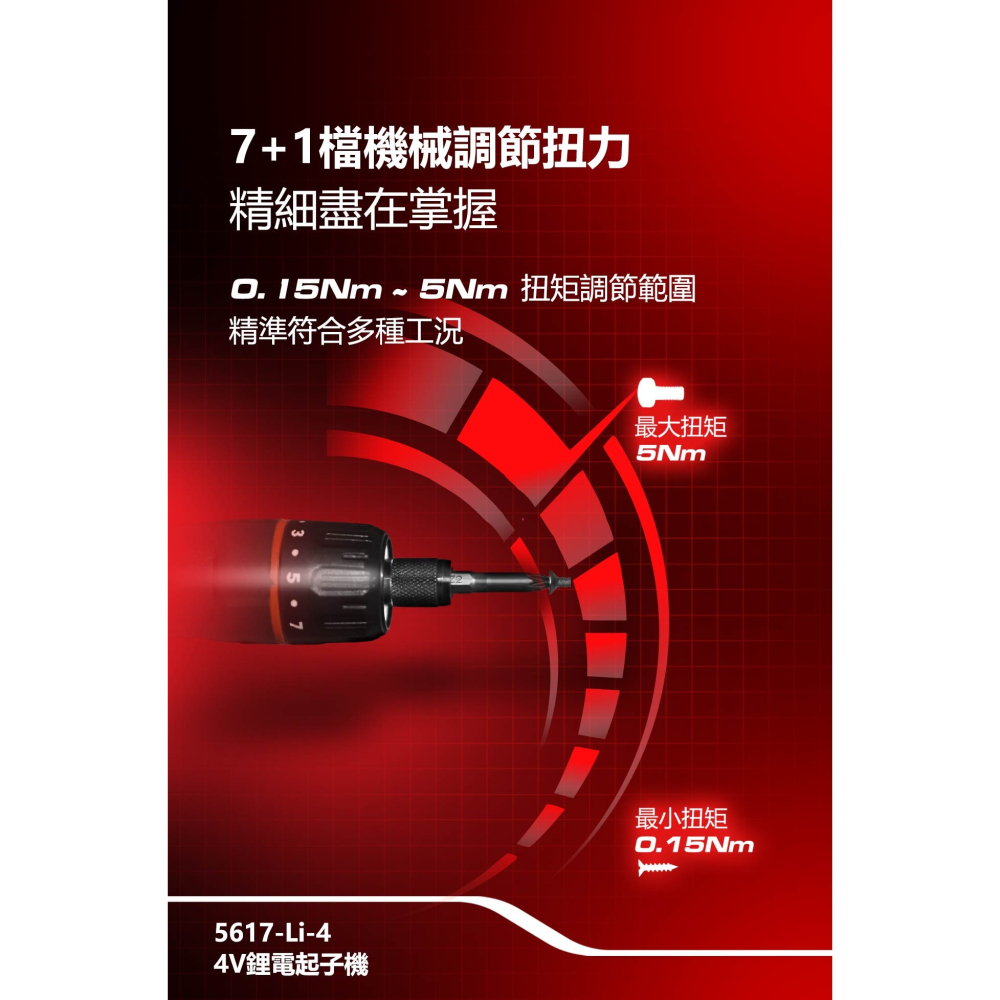 大有 DEVON 5617 電動起子機4V DIY組裝 螺絲起子 家具組裝-細節圖6