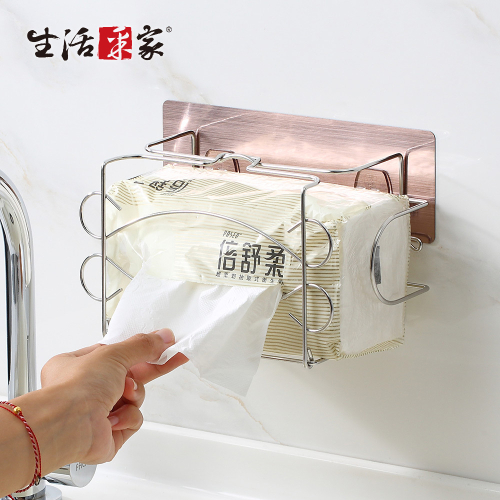 生活采家︱樂貼系列台灣製304不鏽鋼廚房用抽取式面紙架#99478