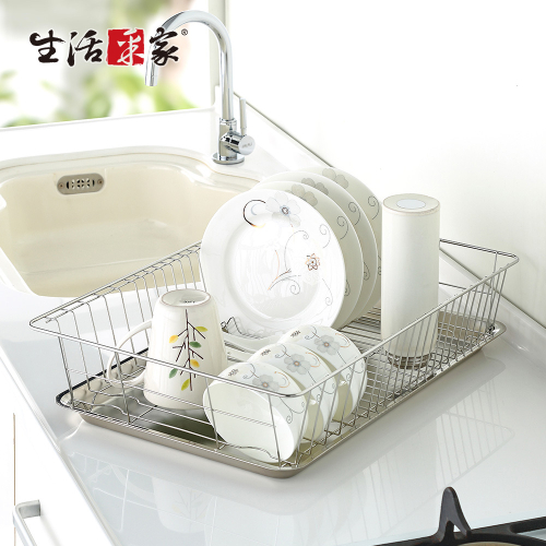 生活采家︱台灣製304不鏽鋼廚房加大款碗盤陳列瀝水架#27259