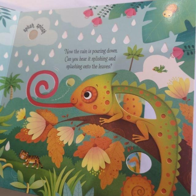 【Usborne】觸控音效書 Jungle sounds 硬頁音效書 挖洞設計-細節圖5