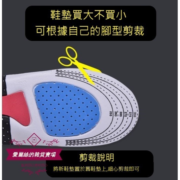 鞋墊 高透氣網布減震EVA運動鞋墊｜可裁剪減壓足墊｜男女通用加厚抗震透氣鞋墊｜愛麗絲的雜貨賣場-細節圖3