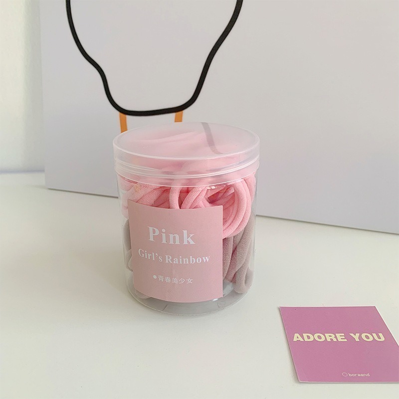 髮圈 50條漸變盒裝髮圈 少女無接縫 發繩 髮圈 高彈性 頭繩 糖果色 皮筋 毛巾圈 髮圈 台灣現貨 髮圈-細節圖4