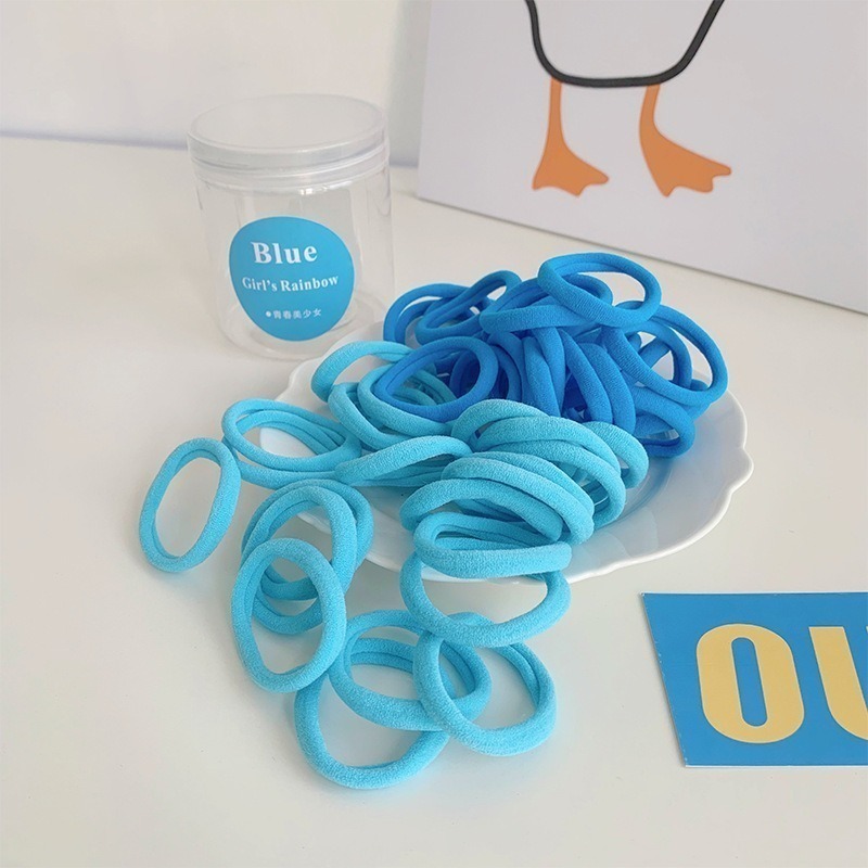 髮圈 50條漸變盒裝髮圈 少女無接縫 發繩 髮圈 高彈性 頭繩 糖果色 皮筋 毛巾圈 髮圈 台灣現貨 髮圈-細節圖5