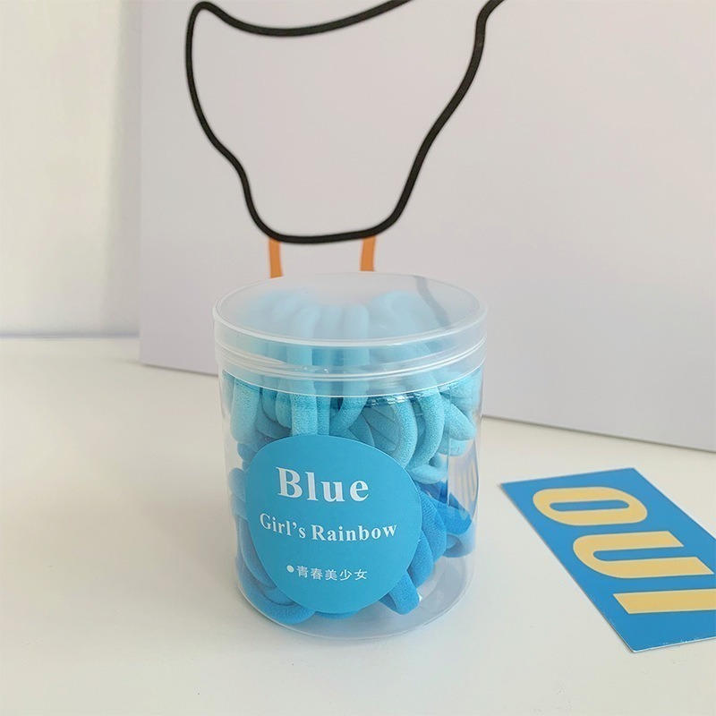 髮圈 50條漸變盒裝髮圈 少女無接縫 發繩 髮圈 高彈性 頭繩 糖果色 皮筋 毛巾圈 髮圈 台灣現貨 髮圈-細節圖6