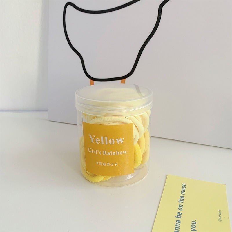 髮圈 50條漸變盒裝髮圈 少女無接縫 發繩 髮圈 高彈性 頭繩 糖果色 皮筋 毛巾圈 髮圈 台灣現貨 髮圈-細節圖8