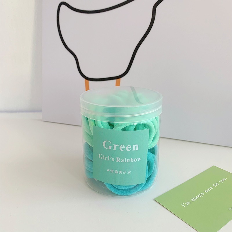 髮圈 50條漸變盒裝髮圈 少女無接縫 發繩 髮圈 高彈性 頭繩 糖果色 皮筋 毛巾圈 髮圈 台灣現貨 髮圈-細節圖9