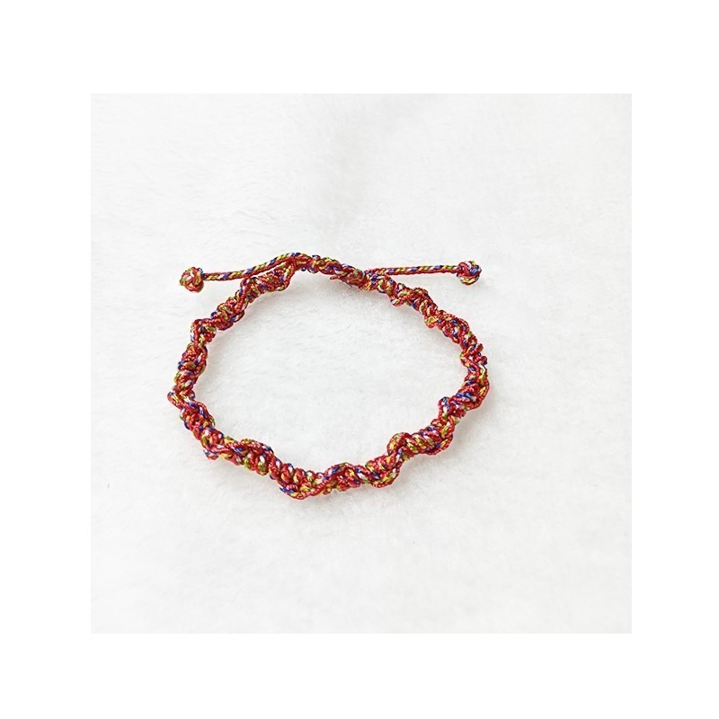 五色線手鍊 五彩繩手環 可調節 手工編織 紅繩 情侶手繩 五彩繩編織-細節圖6