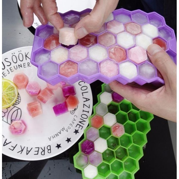 蜂巢製冰盒 37格製冰盒｜附蓋DIY創意製冰盒｜冰塊格 冰模-細節圖8