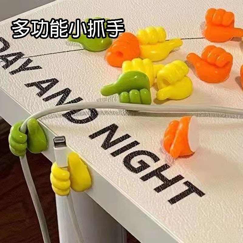 創意拇指理線器 迷你大拇指掛勾 拇指數據線整理 橡膠掛勾 充電線固定器 理線器 耳機線 拇指讚 創意掛勾-細節圖6