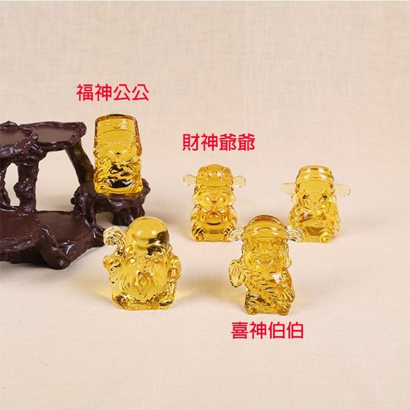 財神 招財進寶 開運財神 小擺件 招財 五福臨門 黃財神 開運小物水晶財神 招財進寶 開運財神 小擺件 招財 五福臨-細節圖3