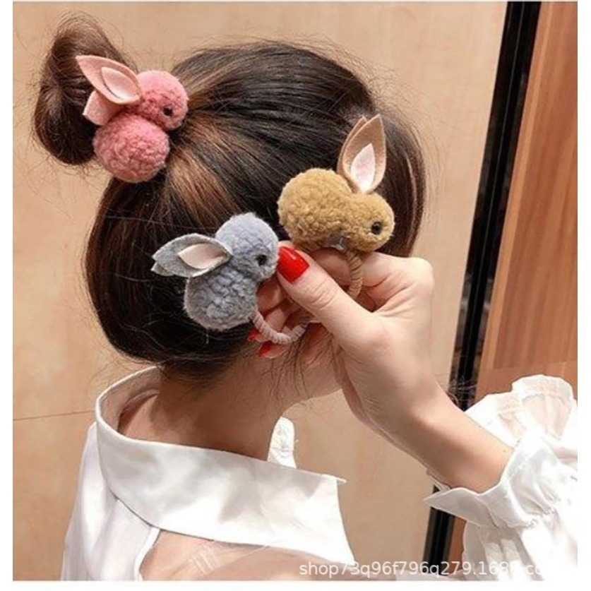髮圈 兔子髮圈 髮圈 兔兔髮圈 絨毛髮圈 髮圈 兔 髮飾 兒童髮圈 台灣賣家 台灣現貨 愛麗絲的雜貨賣場-細節圖5