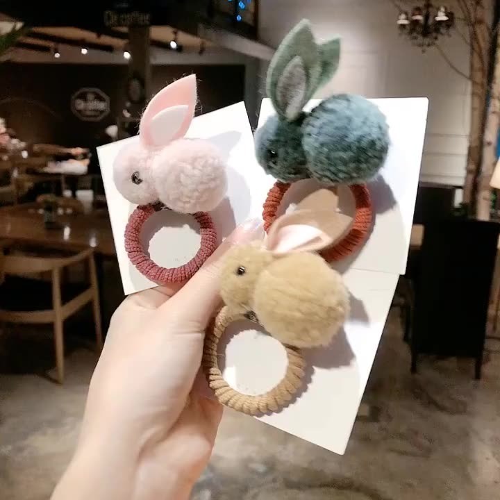 髮圈 兔子髮圈 髮圈 兔兔髮圈 絨毛髮圈 髮圈 兔 髮飾 兒童髮圈 台灣賣家 台灣現貨 愛麗絲的雜貨賣場-細節圖6
