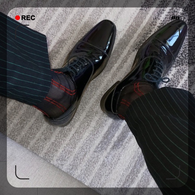 【現貨速出】75 條紋男絲襪 TNT男襪 紳士襪 港式男絲襪 腳趾腳跟不透款 男絲襪 紳士襪 男襪 襪夾 西裝襪-細節圖6