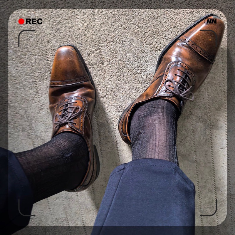 【現貨速出】絲光款 紳士絲襪  趾間加固 彈性尼龍 長筒絲襪 錦綸絲襪 長筒絲襪 男襪 男絲襪 襪夾 西裝 紳士襪-細節圖2