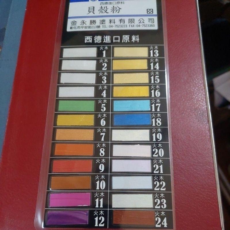 金粉 貝殼粉 火木1-24號 另有 梨子地 梨地 粉 洋金 洋銀 銀粉 純金粉 漆器 漆藝 材料 濾漆紙 磨粉-細節圖4
