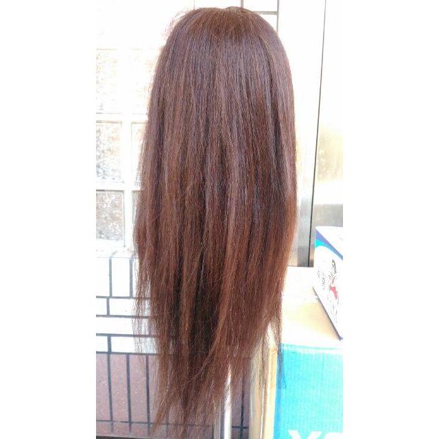 練習用 美髮 金髮 金色 棕髮 黑髮 頭髮 練習 頭 單頭 假人頭 18吋 22吋 一體成型 編髮 包頭 剪髮 可電棒-細節圖4