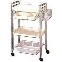 花蓮台東屏東恆春運費到付 全新 雙管 推車 工具 美容 台車 美髮 美材MIT 台灣製 美容車 美甲 美睫 側掛籃 免運-細節圖2