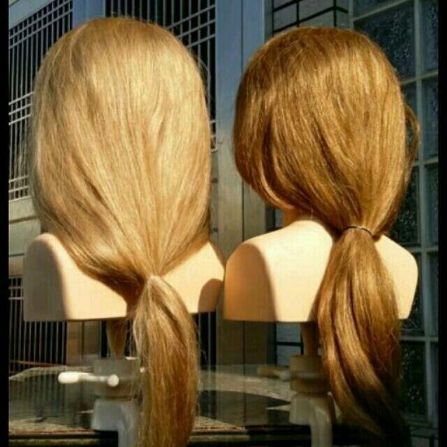 比賽 新秘 新娘秘書 祕書 全真髮 100% 淺金 肩膀 22吋 安妮 可染 燙 漂 吹捲 假人頭 練習頭 假人頭 美髮-細節圖3