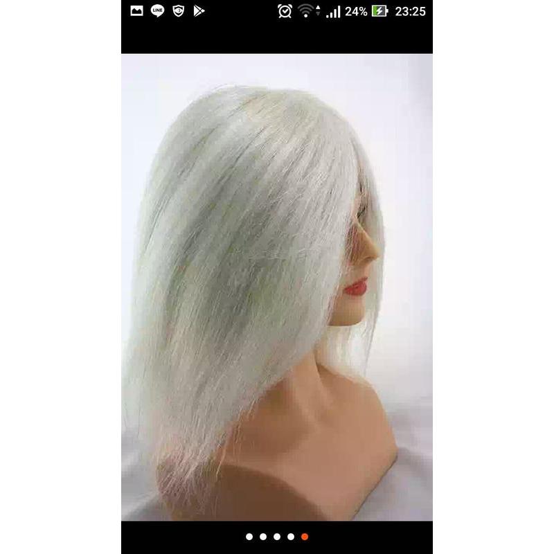 新秘 新娘秘書 祕書 全真髮 100% 白色 有妝 羊毛 肩膀 12吋 安尼 安妮 可染 可燙 漂 練習頭 假人頭 美髮-細節圖3