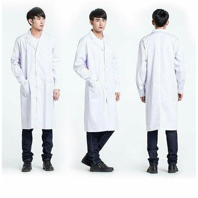 醫師服 醫生 服 醫事 工作 衣 服 白袍 另有 厚款 長版 長款 無摺存款長版 醫師服 寬鬆版型-細節圖2