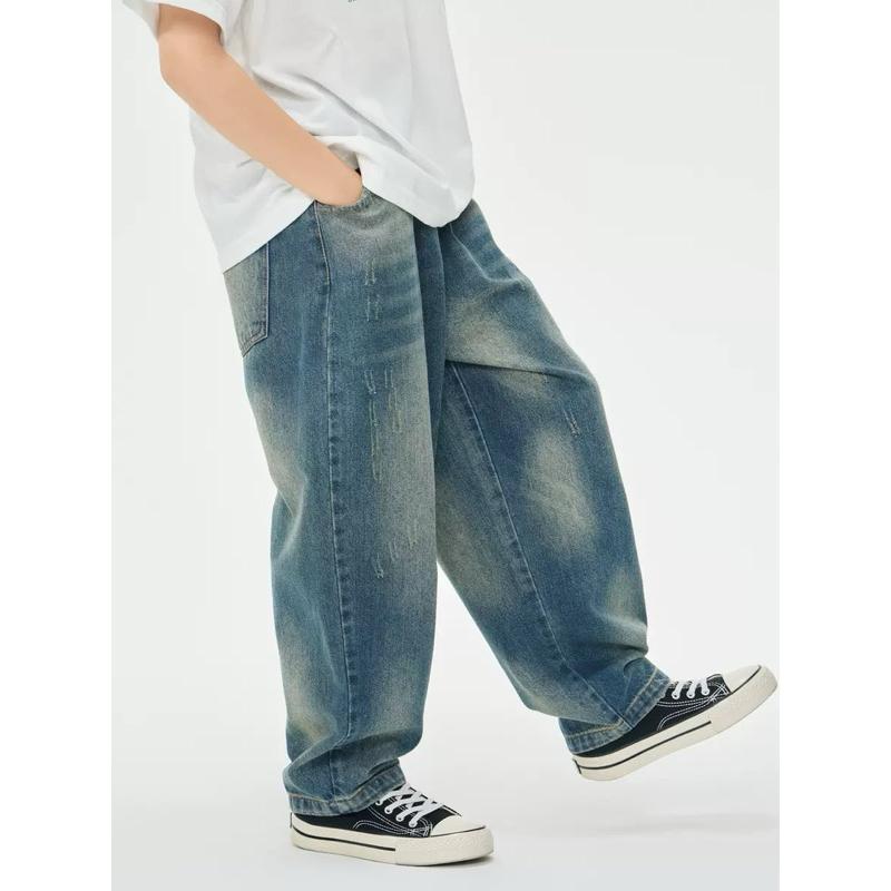 下裝｜2025 復古刷破牛仔褲 男童牛仔褲-細節圖2