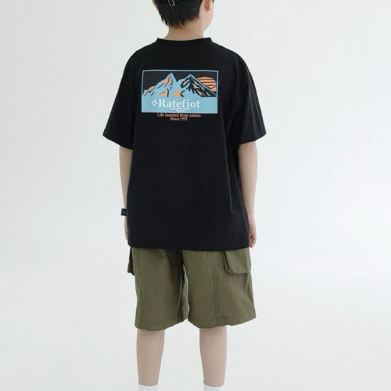 上衣｜山脈印花上衣 短袖上衣 男童上衣 男童潮流上衣-細節圖2