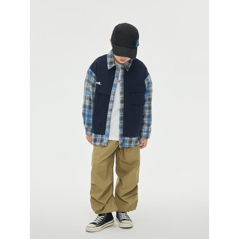 外套｜2025 春秋 格紋拼接假兩件外套 男童外套-細節圖2