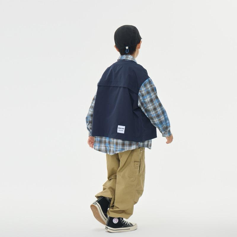 外套｜2025 春秋 格紋拼接假兩件外套 男童外套-細節圖7