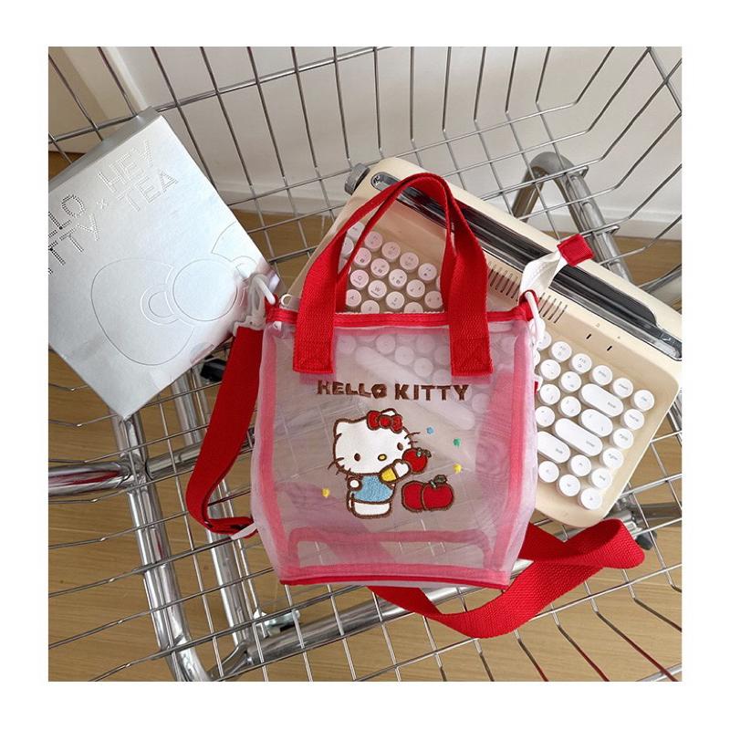 配件｜ Kitty 透明 手提 肩背 兩用包 幼兒包包 夏天包 沙灘包-細節圖3