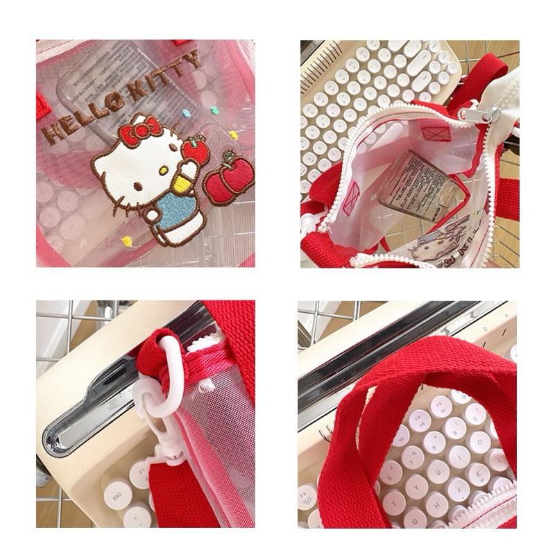 配件｜ Kitty 透明 手提 肩背 兩用包 幼兒包包 夏天包 沙灘包-細節圖5