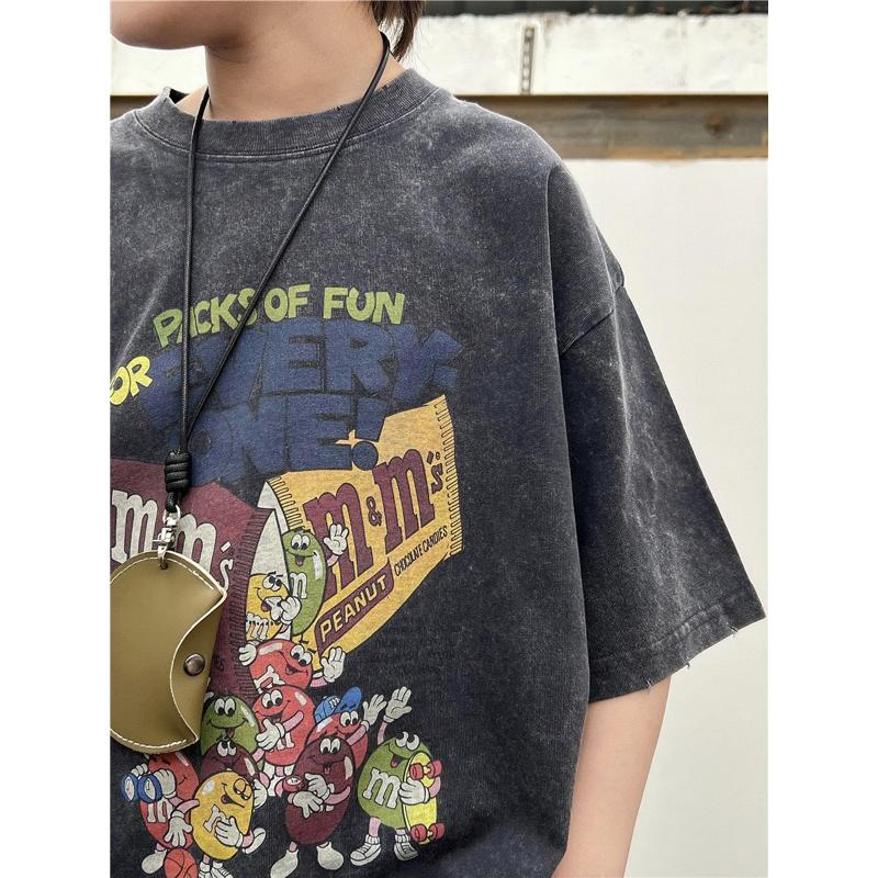 上衣｜2025 美式mm巧克力印花寬鬆短袖上衣 男童上衣-細節圖5