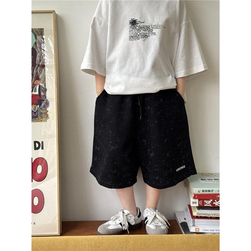 下裝｜磨破針織短褲 男童短褲-細節圖6