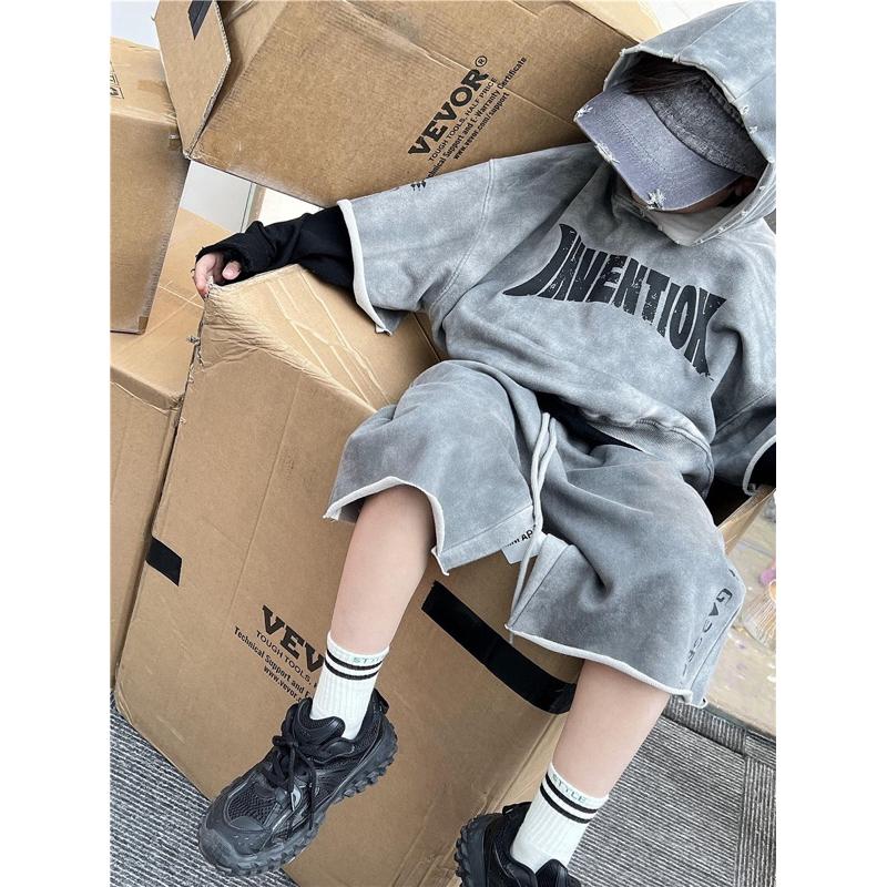 套裝|春夏美式復古連帽套裝 男童套裝-細節圖2