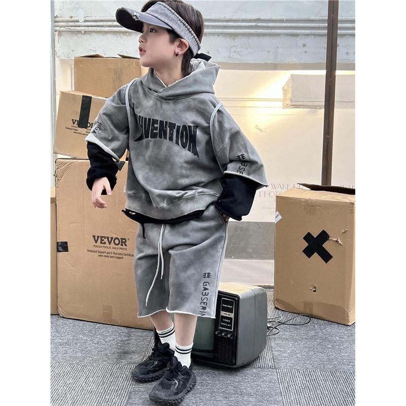 套裝|春夏美式復古連帽套裝 男童套裝-細節圖3