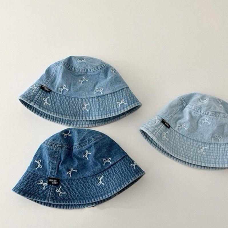 配件｜蝴蝶結刺繡牛仔漁夫帽 幼兒漁夫帽-細節圖4