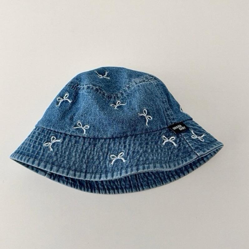 配件｜蝴蝶結刺繡牛仔漁夫帽 幼兒漁夫帽-細節圖6