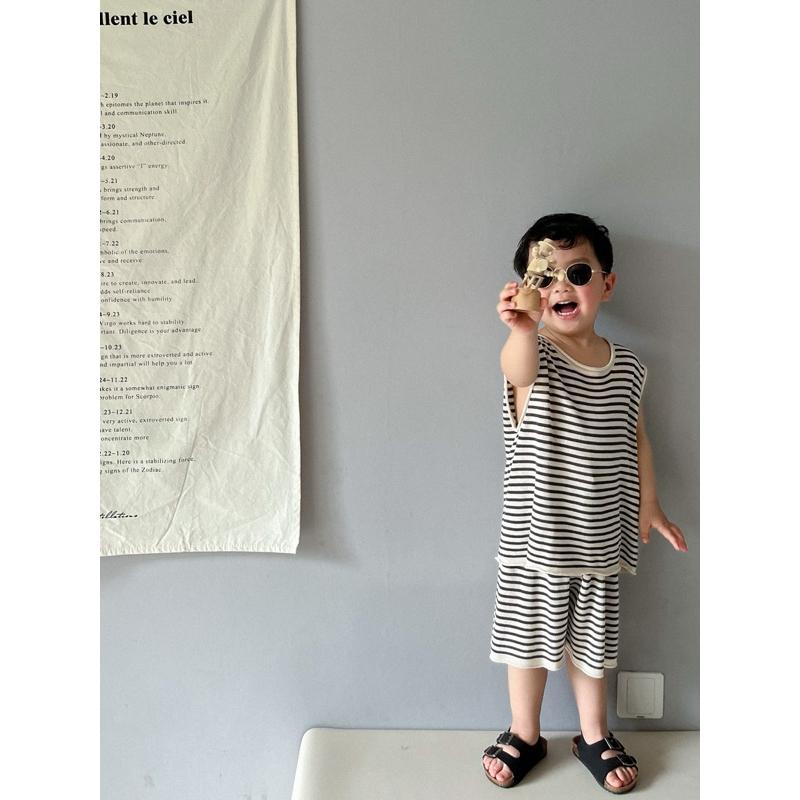 套裝｜條紋無袖套裝 男童套裝 夏季套裝 夏季童裝-細節圖5