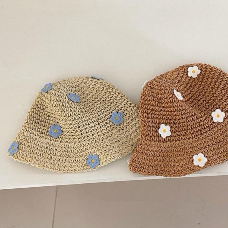 配件｜花朵編織帽 親子編織帽 親子漁夫帽 幼兒編織帽-細節圖2