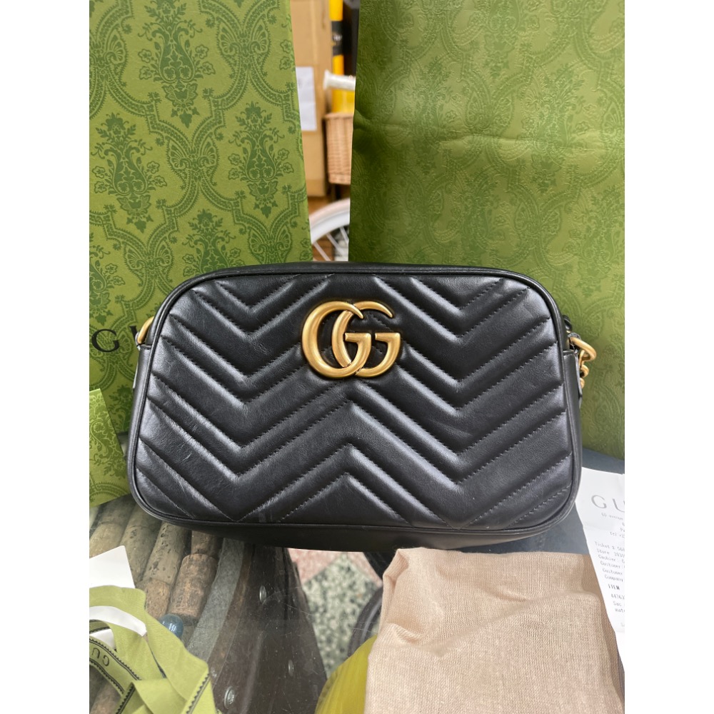 GUCCI 古馳 GG Marmont 中號 小號 相機包 斜背包 肩背包 447632  18*12*6 實品拍照-細節圖3