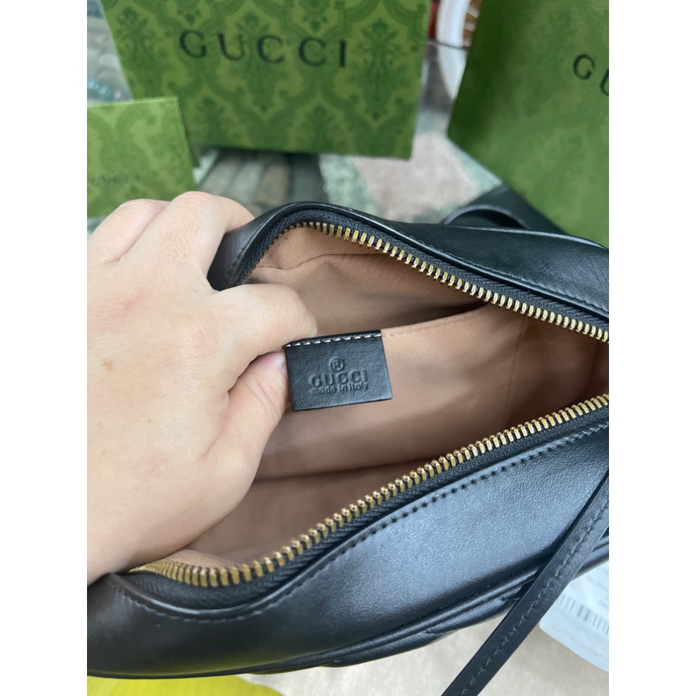 GUCCI 古馳 GG Marmont 中號 小號 相機包 斜背包 肩背包 447632  18*12*6 實品拍照-細節圖5