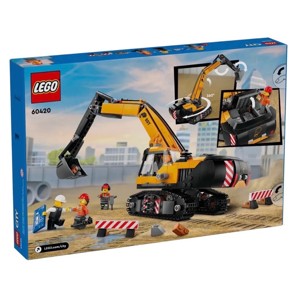 LEGO 60420 工程挖掘車Yellow Construction Excavator-細節圖2