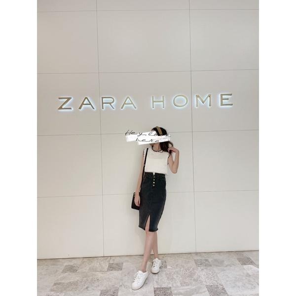 Hey, look here 韓妞款 長腿神器V口四釦開衩造型彈性高腰牛仔裙/窄裙/中長裙 鐵灰色/藍色-細節圖4